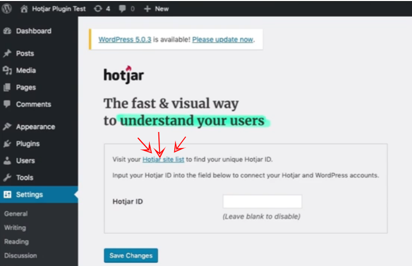 نصب افزونه hotjar